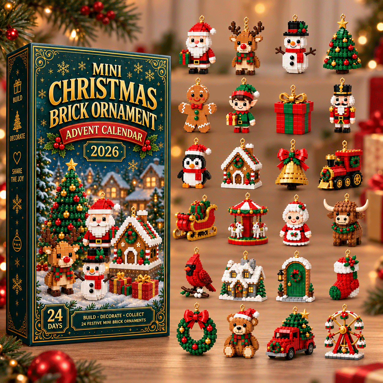 🎄 24-Day Mini Christmas Ornament Advent Calendar — Build, Hang & Countdown ✨
